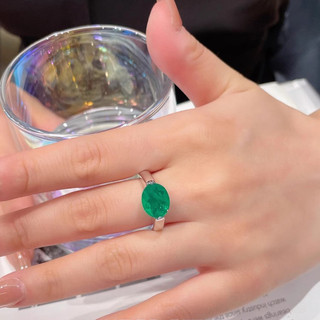 Châu Âu Mỹ ins Phong Cách Mới Ngọc Bảo Cao Carbon Kim Cương Đỏ Corundum Xanh Cột Sống Nhẫn Nữ