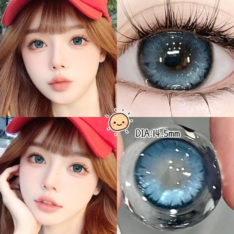 [Tặng hộp + 2 chiếc] 0.00~-6.00 Kính áp tròng màu Hàn Quốc Kính áp tròng cận thị thời trang 14.0mm/14.2mm/14.5mm Có thể sử dụng trong 1 năm 06