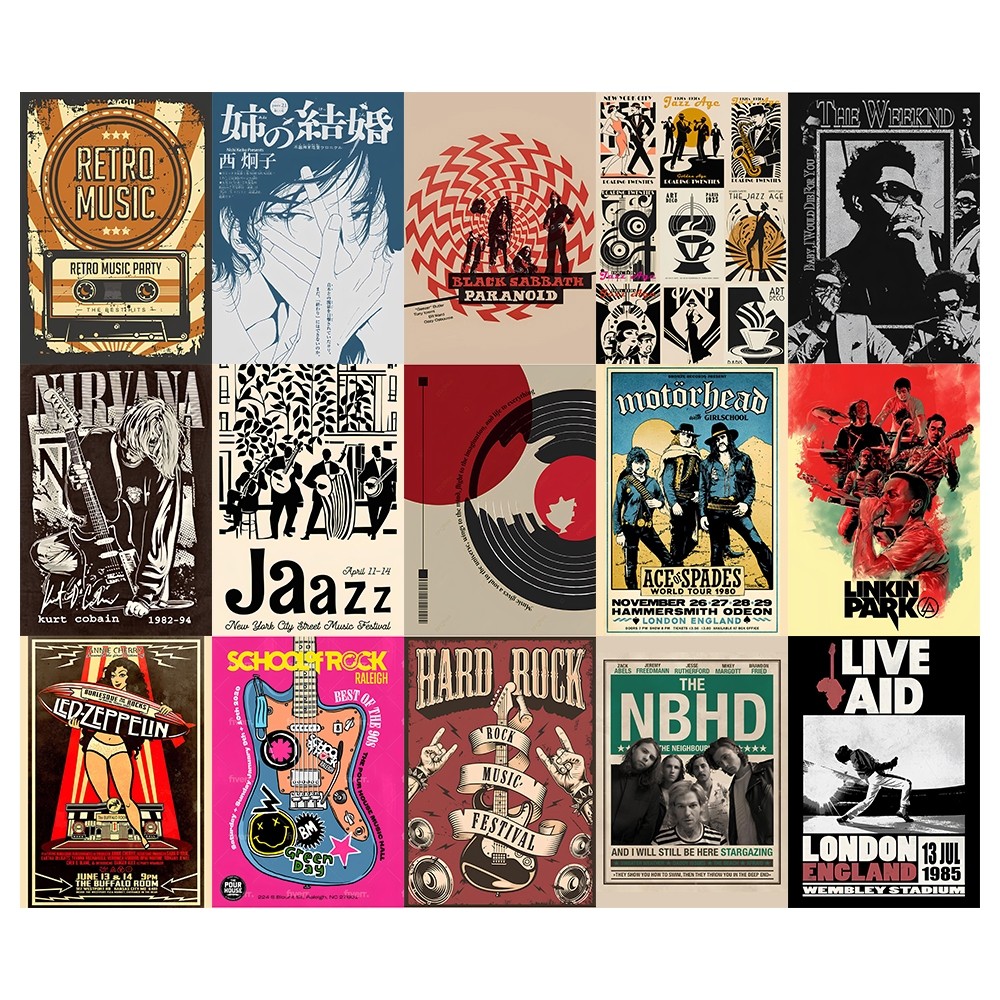 [DECAL] A4 In Màu - Set 50 Tờ Poster Giấy Dán Tường - HÌNH PHONG CÁCH MUSIC - Decor Trang Trí Nhà | MS: 111456