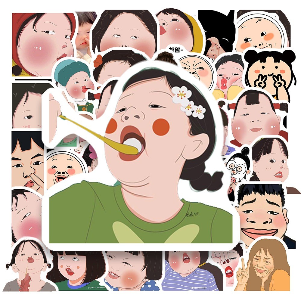 50 Sticker MEME CÔ BÉ VUI VẺ chống nước sticker dán laptop, điện thoại, đàn guitar, mũ bảo hiểm, vali | MS: 000382