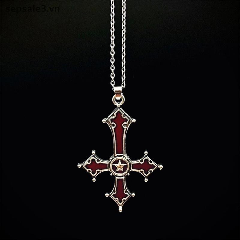 # Sepsale # Vintage Gothic Chữ Thập Mặt Dây Chuyền Vòng Cổ Dành Cho Nam Thời Trang Đảng Xu Hướng Punk Trang Sức Quà Tặng Halloween.