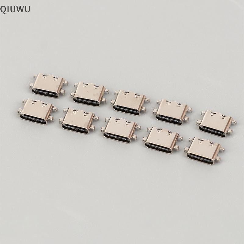 Qiuwu 10 Cổng Jack Sạc USB Type-C Cho Teclast M40 P20HD P20 USB C Cắm Sạc Dock Ổ Cắm Kết Nối.