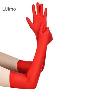 Luimo Co Giãn Cao Spandex Chống Nắng Găng Tay Tiệc Nightclub Tiệc Cưới Găng Tay Đen SBS