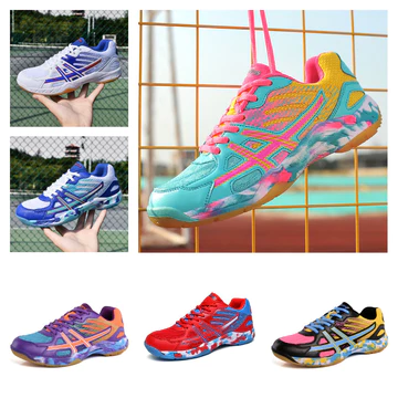 Giày cầu lông nam nữ có sẵn, giày bóng chuyền, giày tennis, đế cao su, giày tập luyện chống trượt, giày thể thao cặp đôi, giày tennis chuyên nghiệp, nhẹ, thoáng khí, chống trượt, hấp thụ sốc, giày bón