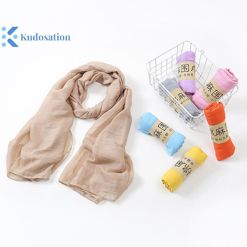 Kudosation Nữ Phong Cách Chống Gió Khăn Choàng Quấn Màu Trơn Cotton Ấm Khăn Quà Tặng Mùa Đông