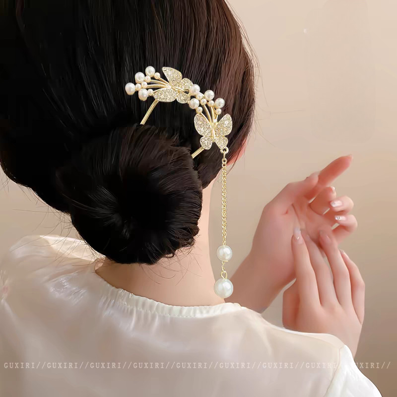 Kẹp Tóc Giả Ngọc Trai Hình Chữ U Phong Cách Cổ Điển Trung Hoa Cho Người Phụ Nữ