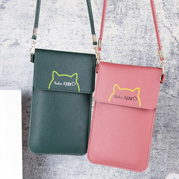 Mới Trong Suốt Màn Hình Cảm Ứng Túi Điện Thoại Di Động Nữ Phù Hợp Với Phiên Bản Hàn Quốc Thời Trang Túi Đeo Vai Ví Đựng Tiền Xu Đa Năng Diagon