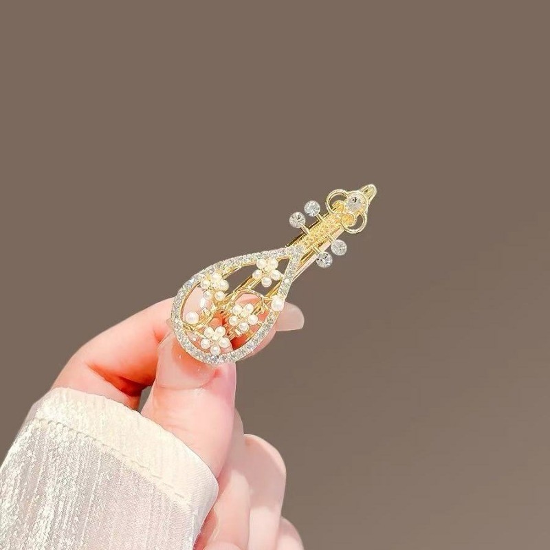Mauropoli [Sẵn Sàng] Kẹp Tóc Pipa Hoa Đào Phong Cách Trung Hoa Mới Nữ Niche Kẹp Bên Nổ Kẹp Tóc Sáng Tạo Gãy Kẹp Tóc Cổ Mũ Đội Đầu