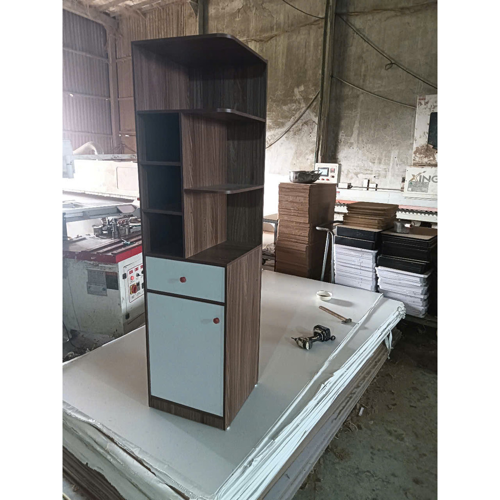 Kệ Góc Tường Gỗ Có Ngăn Tủ, Kệ trang trí 1m60x40x40cm Chất Liệu Gỗ MDF, Dễ Dàng Tháo Lắp