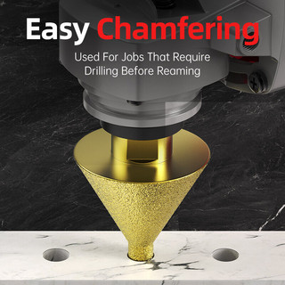 Mũi Phay Hình Nón Kim Cương, Dụng Cụ Mở Lỗ Đá, Diamond Chamfer Finger Bit, 38mm & 50mm, Chất Lượng Cao
