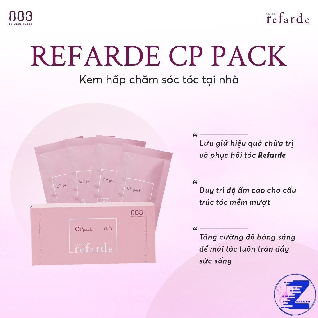 Kem hấp tại nhà phục hồi tóc chuyên sâu 003 Number Three Curepod Refarde CP  Pack 4x12g | Shopee Việt Nam