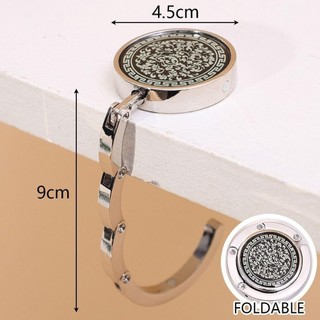 [COD] NETDWELL 1 Cái Giá đỡ móc để bàn, Móc treo túi xách di động hoa cổ điển, Giá đỡ phụ kiện du lịch tròn Giá đỡ túi ví