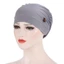 Mũ Chemo MERIGGIARE, Phụ kiện tóc Khăn xếp ly bảo vệ tai, Khăn xếp cotton màu trơn thời trang dành cho nữ