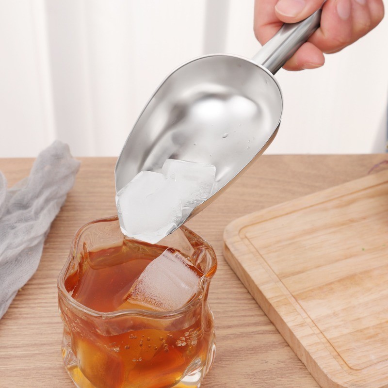 [Nổi bật] Xẻng đá bằng thép không gỉ - Muỗng đậu cà phê kẹo - Tiết kiệm nhân công, Tay cầm mượt mà, Bền bỉ - Dụng cụ nhà bếp - Thìa đo ngũ cốc - dành cho quầy Bar, tiệc tùng, tiệm bánh