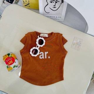 A16- Áo thun phối tay con dành Cho Bé gái chữ AR - Size 8-35Kg