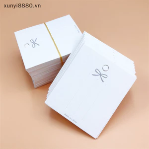 {Hbvn} 50 CÁI Thẻ kẹp tóc màu trắng Thẻ trưng bày Nơ Giấy đóng gói bìa cứng.
