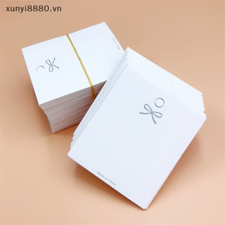 {Hbvn} 50 CÁI Thẻ kẹp tóc màu trắng Thẻ trưng bày Nơ Giấy đóng gói bìa cứng.