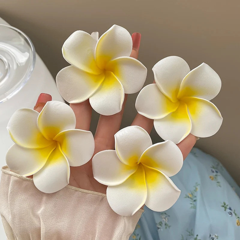 Kẹp Tóc Frangipani - Mini, Thời Trang, Ngọt Ngào, Dễ Thương - Kẹp Lấy Hoa Cho Bé Gái - Móng Vuốt Tóc Nữ - Seaside Holiday Bangs Barrettes - Phụ Kiện Tóc Phổ Biến