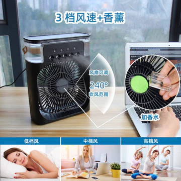 Quạt Đá Điều Hòa Hơi Nước Mini Để Bàn - Quạt Điều Hòa Mini Phun Sương Có Khay Chứa Đá Tiện Dụng