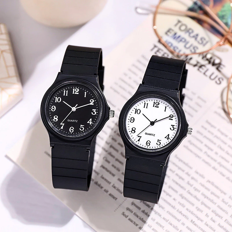 Đồng hồ nữ tắt tiếng thạch anh chống nước, dây nhựa, mặt tròn 37mm