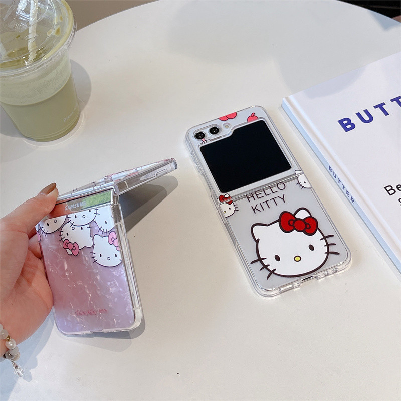 Ốp Điện Thoại Cho Samsung Galaxy Z Flip 5 Z Flip 4 Z Flip 3 Zflip5 Flip 4 3 Vỏ Họa Tiết Cắt Hello Kitty Mickey Ốp Lưng Chống Sốc