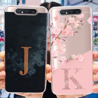 Dành Cho Samsung Galaxy Galaxy A80 A90 4G Thời Trang Hoa Sương Mù Chữ Cái Ban Đầu Vỏ Điện Thoại Samsung A80 A90 SM-A805F A8050 Silicon Mềm TPU