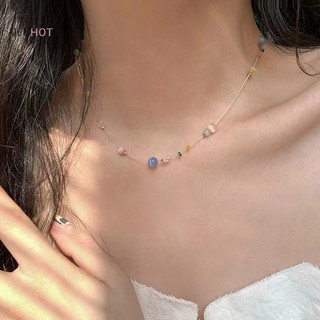 Julyhot Bohemian Cá Dòng Hạt Choker Màu Kẹo Trang Sức Bãi Biển Mùa Hè Xương Đòn Vòng Cổ Dành Cho Nữ Quyến Rũ Vô Hình Dây Câu Choker Massivedeals