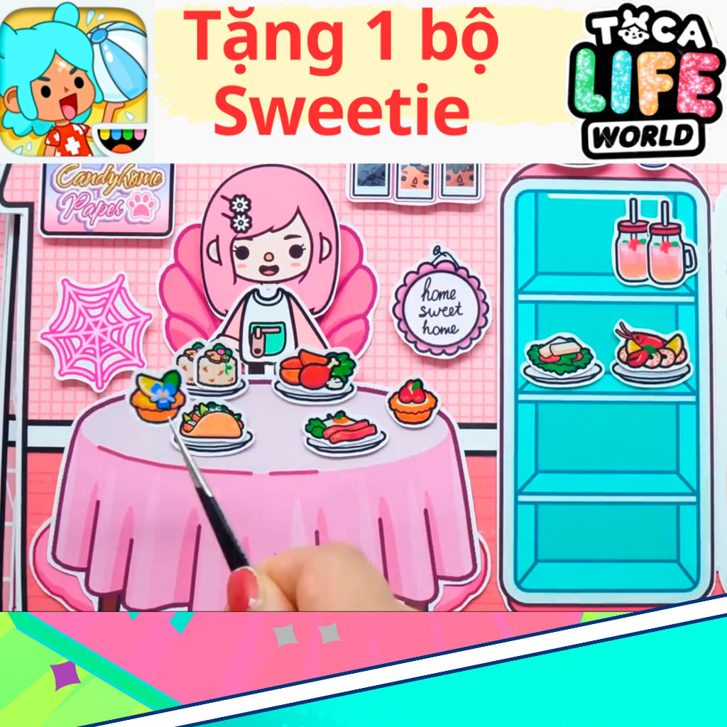 ĐỒ CHƠI NGÔI NHÀ BÚP BÊ GIẤY CẮT THỦ CÔNG DIY - TOCA LIFE WORLD -  MẪU TA057
