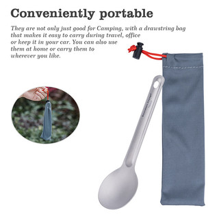Boundless Voyage Thìa Titan & Spork Cắm Trại Bộ Đồ Ăn Ngoài Trời Flatware Có Túi Bảo Quản Dụng Cụ Nấu Ăn Cho Nhà Bếp