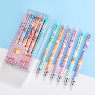 [Mực Xanh] Set 12 Bút Bi Mực Gel Hoạt Hình Ngòi 0,5mm Có Thể Xóa Được, Bút Bi Bấm Văn Phòng - Mẫu 11