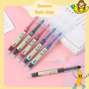 Bút Bi Mực Gel Dung Tích Lớn Basic Bút Bi Nước Mực Gel Khô Nhanh Ngòi 0.5mm, Mực Đều, Nét Chữ Đẹp