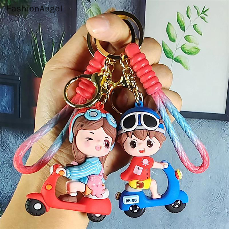 Fashionangel Hoạt Hình Xe Điện Bé Trai Và Bé Gái Móc Khóa Mặt Dây Chuyền Túi Búp Bê Dễ Thương Mặt Dây Chuyền Móc Khóa Xe Hơi Quyến Rũ Phụ Kiện Di Động Cặp Đôi Quà Tặng Ngọt Ngào TH