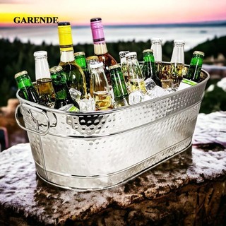 Xô mạ kẽm Garende, Bồn đựng đồ uống mạ kẽm, Bồn tắm hình bầu dục kim loại bằng thép mạ kẽm lớn cho các bữa tiệc, Tiệc giải khát, Bia lạnh