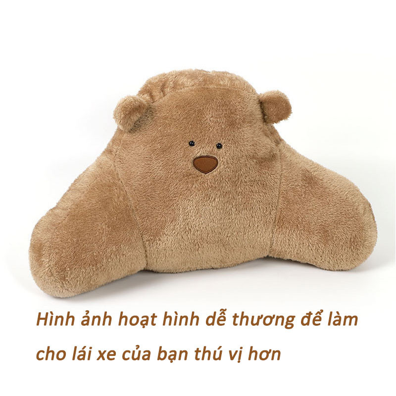 Cổ và eo gấu gối hoạt hình，Đệm Tựa Đầu Ghế Ô Tô Vải Lông Dễ Thương，Gối sang trọng, nội thất xe hoạt hình