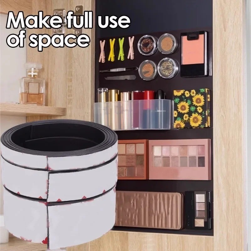 Băng keo tự dính - Sọc nam châm linh hoạt mạnh mẽ - Băng nam châm cao su - Dành cho áp phích ảnh tủ lạnh DIY Trang trí lưu trữ - Băng có thể cắt - Đồ dùng lưu trữ văn phòng tại nhà