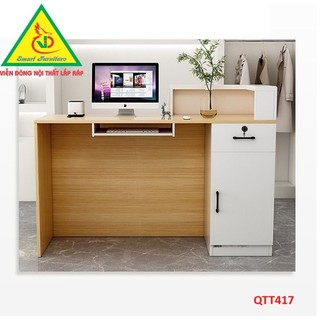 Quầy tiếp tân, tính tiền, thu ngân gỗ MDF QTT417 - VĐ Smart Furrniture NỘI THẤT LẮP RÁP VIENDONGADV