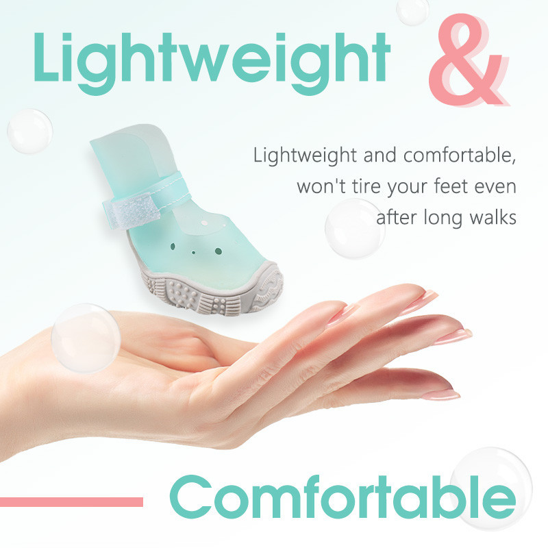 HamshMoc Có Thể Điều Chỉnh Giày Cho Chó 4 Chiếc Chống Trơn Trượt Mềm Cho Thú Cưng Thoáng Khí Chó Con Paw Bảo Vệ Cho Nhỏ Vừa Chó Đi Bộ Phụ Kiện