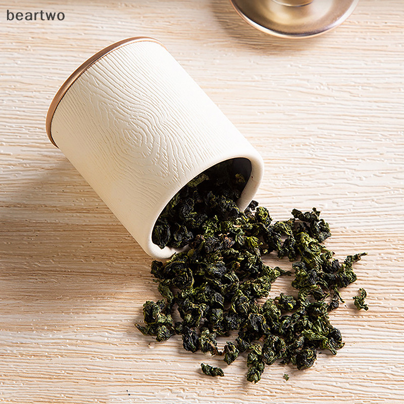 < Beartwo > 1 Trà rỗng Mini nguyên khối Hộp thiếc gia đình Trà đen xanh kín Lọ du lịch di động Hộp đóng gói trà nhỏ Hộp đựng giấy có thể đẹp