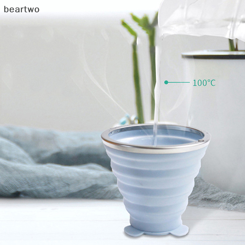 < Beartwo > Cốc gấp có thể gập lại bằng kính thiên văn bằng silicon có thể gập lại Ấm trà đẹp