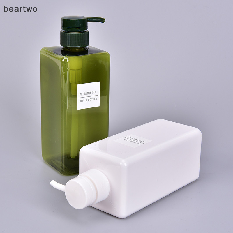< Beartwo > Chai đựng máy bơm rỗng bằng nhựa 650ml Dầu gội Lotion Sữa tắm Chai Gel đẹp
