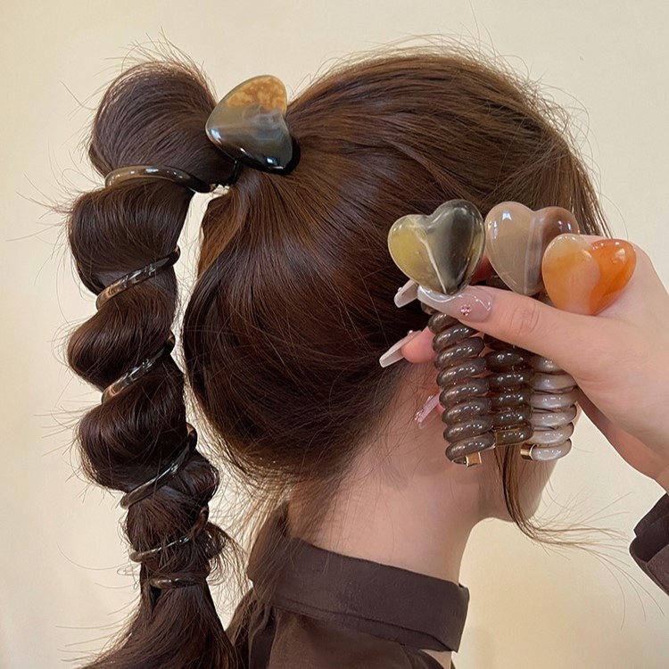 Dây điện thoại trái tim Vòng tóc đuôi ngựa Dây buộc tóc