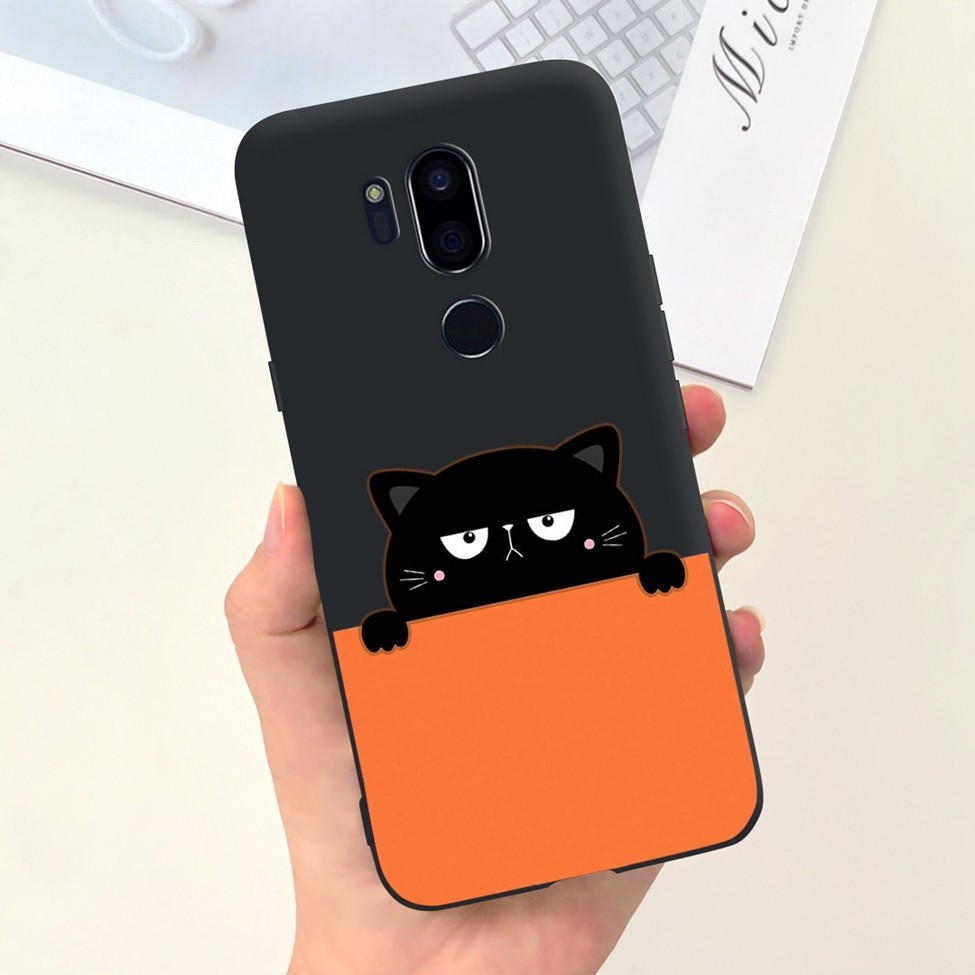 Ốp lưng LG G7 ThinQ G710EM Cao cấp Thẩm mỹ Mèo dễ thương Gấu trúc sơn mềm màu đen Vỏ silicon LG G7 ThinQ Ốp lưng điện thoại