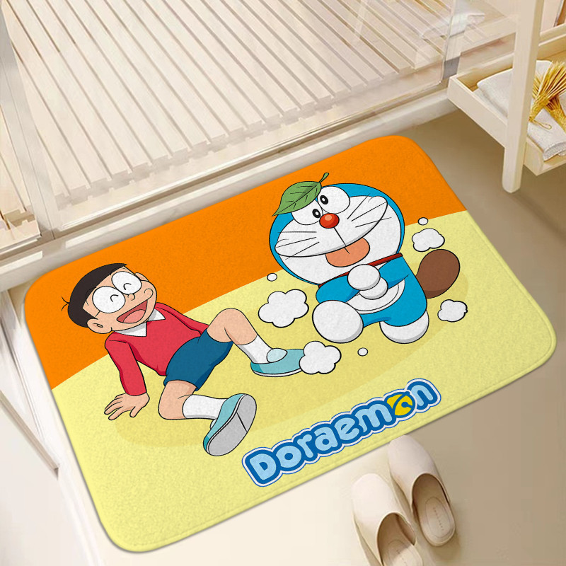 Thảm Lót Cửa Hoạt Hình Doraemon Chống Trượt 60x40cm Trang Trí Phòng Tắm