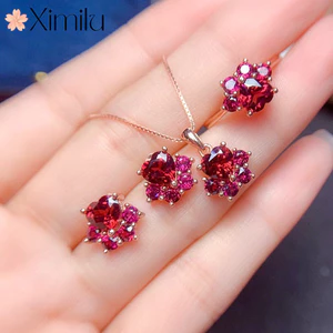♥ Bộ trang sức móng vuốt mèo dễ thương Bán chạy Nhẫn vàng hồng Mặt dây chuyền pha lê màu đỏ Vòng cổ nữ Bông tai sang trọng nhẹ Tính khí sang trọng