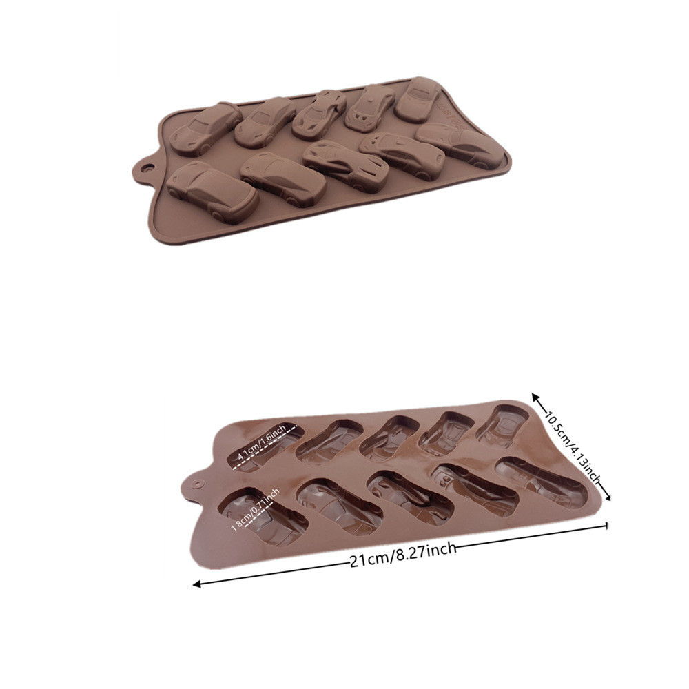 10 khoang ô tô silicone khuôn sô cô la đá lưới khuôn hương liệu thạch cao khuôn xà phòng thủ công khuôn làm bánh DIY khuôn nướng bánh