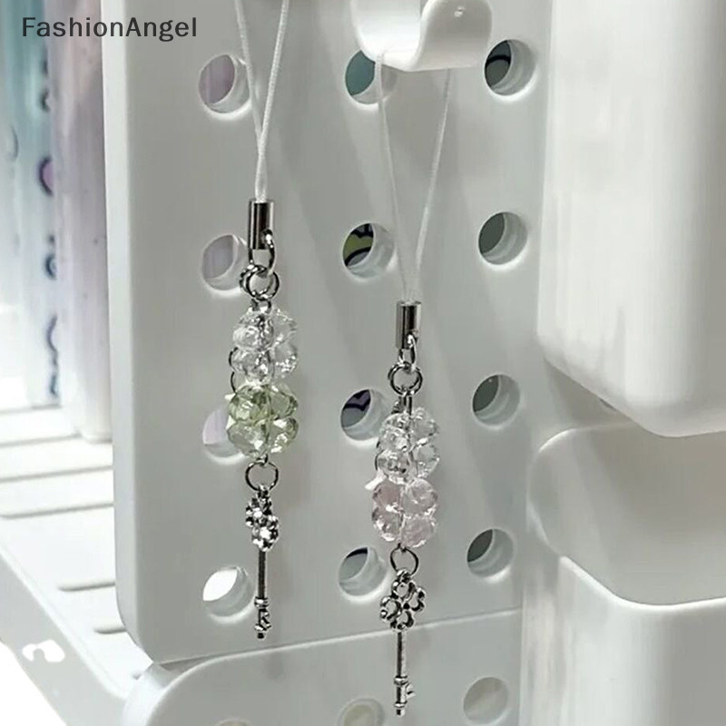 FashionAngel Handmade May Mắn Đính Hạt Dây Xích Điện Thoại Bốn Lá Cỏ Ba Lá Điện Thoại Di Động Ch Nhiều Màu Sắc Móc Khóa Túi Mặt Dây Chuyền Phụ Kiện Trang Sức TH