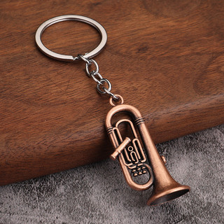 Nhạc cụ mini đồ chơi thu nhỏ saxophone kim loại mini vòng chìa khóa mặt dây chuyền âm nhạc
