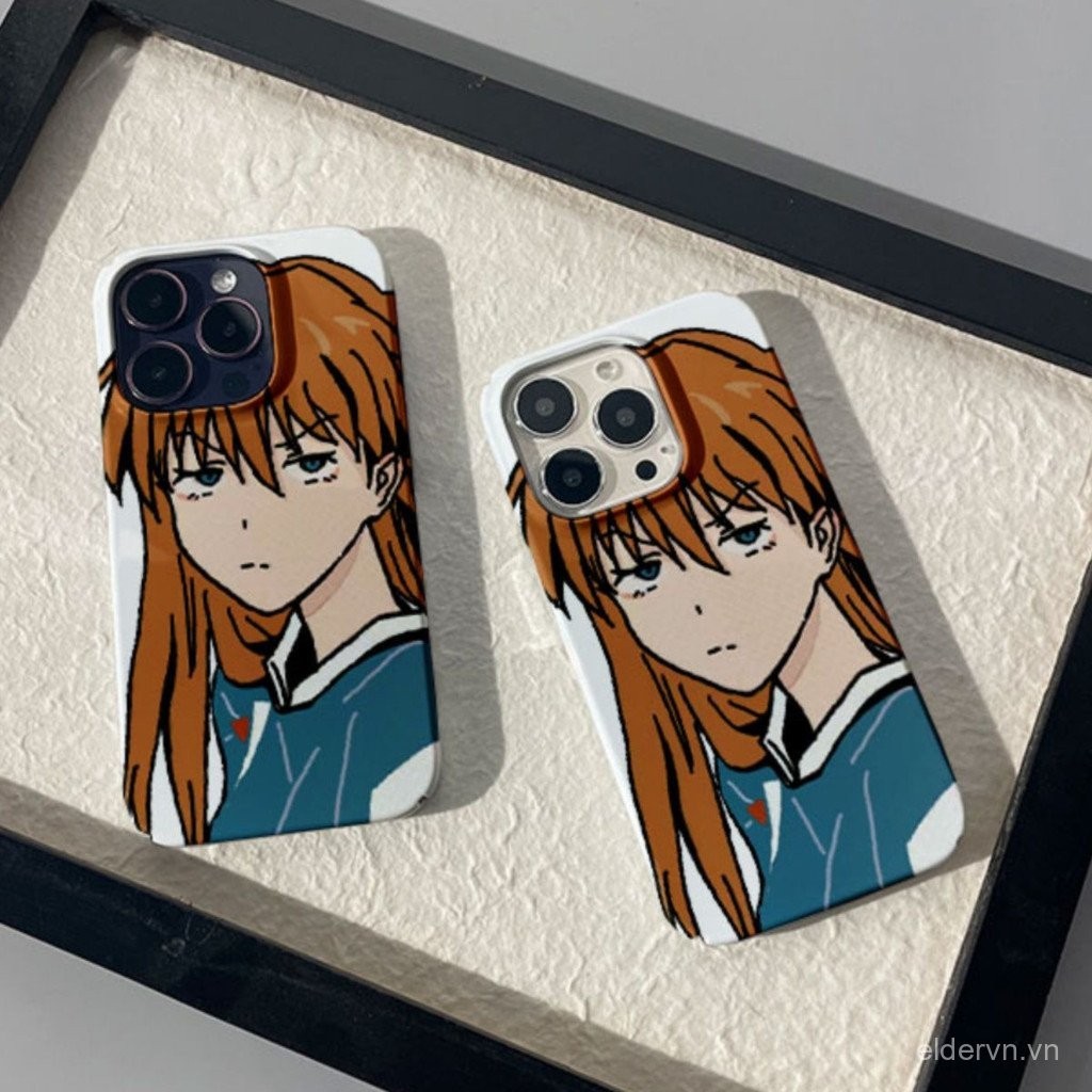 Ốp Điện Thoại QYJS Phim Thích Hợp Cho IPhone X XS XR XSMAX SE 11 12 PRO 13 14 15 ProMax 7 8 PLUS 14 15 PLUS Evangelion Nữ Vỏ Cứng Anime Vỏ Cứng Bảo Vệ Điện Thoại Chống Sốc YD2T