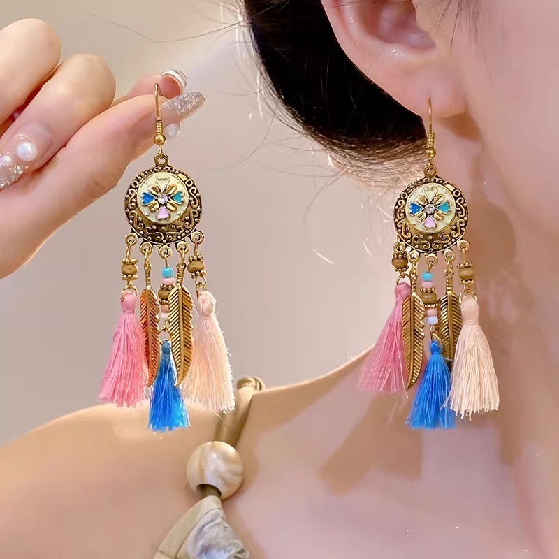 Bông Tai Phong Cách Dân Tộc Bohemian Cao Cấp, Nhẹ Nhàng Sang Trọng 2024