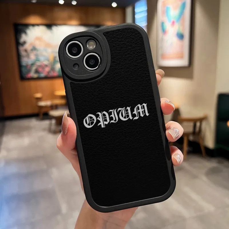 Ốp Điện Thoại TP-1 O-Opium Rap Playboi Carti Da Đen Cho IPhone 13 12 17.35 11 14 Pro Max Mini Xr 8 Plus SE2020 Soft S